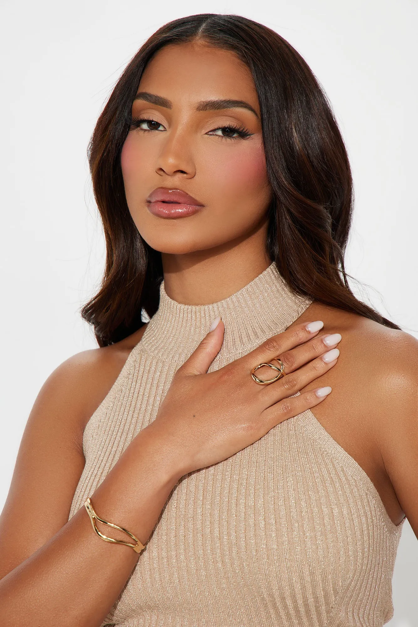 Abstract Dreams Bracelet And Ring Set  - Gold