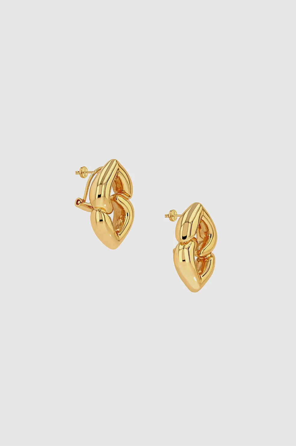 Abstract Heart Earrings - Gold