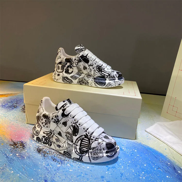 ALEXANDRO MOQUEN GRAFFITI STYLE PLATFORM SOLE UNISEX SNEAKER