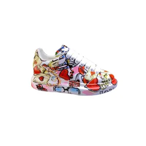 ALEXANDRO MOQUEN GRAFFITI STYLE PLATFORM SOLE UNISEX SNEAKER