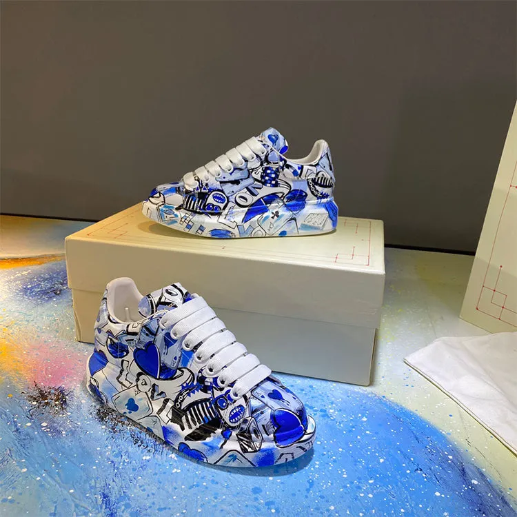 ALEXANDRO MOQUEN GRAFFITI STYLE PLATFORM SOLE UNISEX SNEAKER