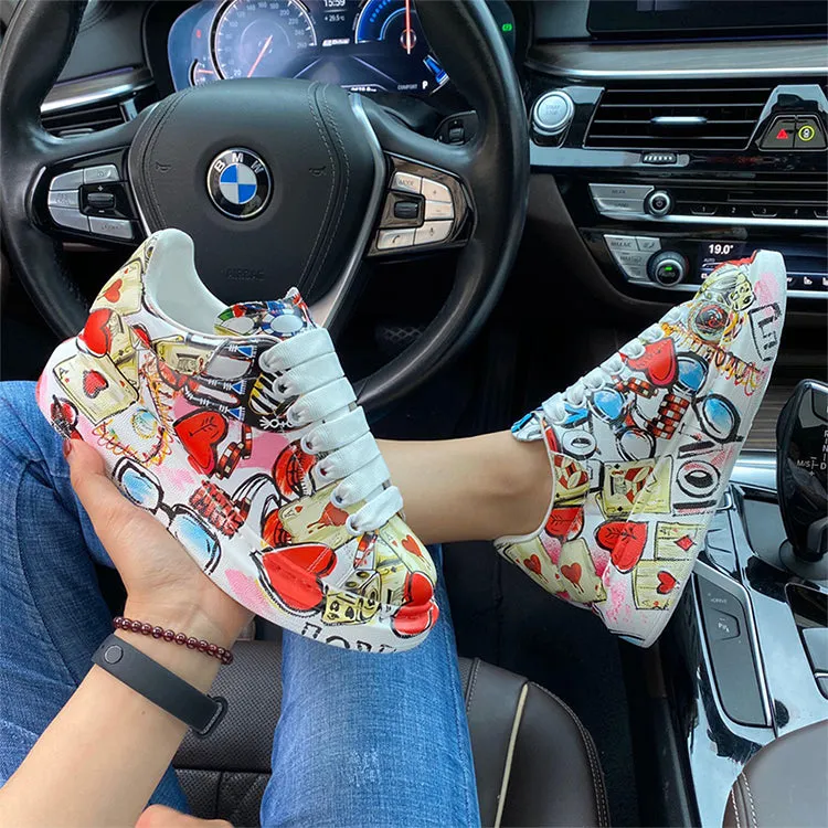 ALEXANDRO MOQUEN GRAFFITI STYLE PLATFORM SOLE UNISEX SNEAKER