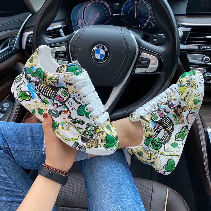 ALEXANDRO MOQUEN GRAFFITI STYLE PLATFORM SOLE UNISEX SNEAKER