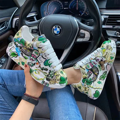 ALEXANDRO MOQUEN GRAFFITI STYLE PLATFORM SOLE UNISEX SNEAKER