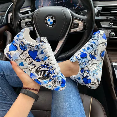 ALEXANDRO MOQUEN GRAFFITI STYLE PLATFORM SOLE UNISEX SNEAKER