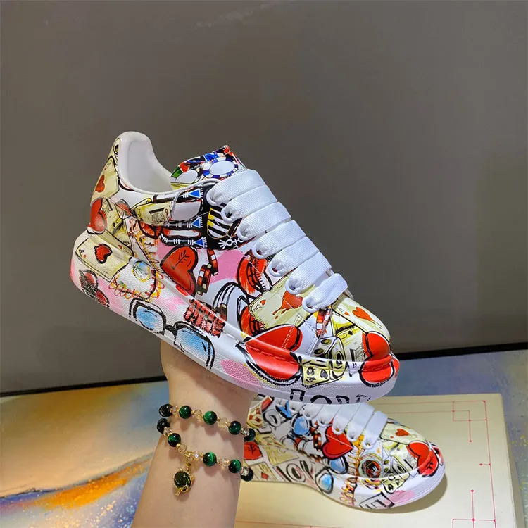 ALEXANDRO MOQUEN GRAFFITI STYLE PLATFORM SOLE UNISEX SNEAKER
