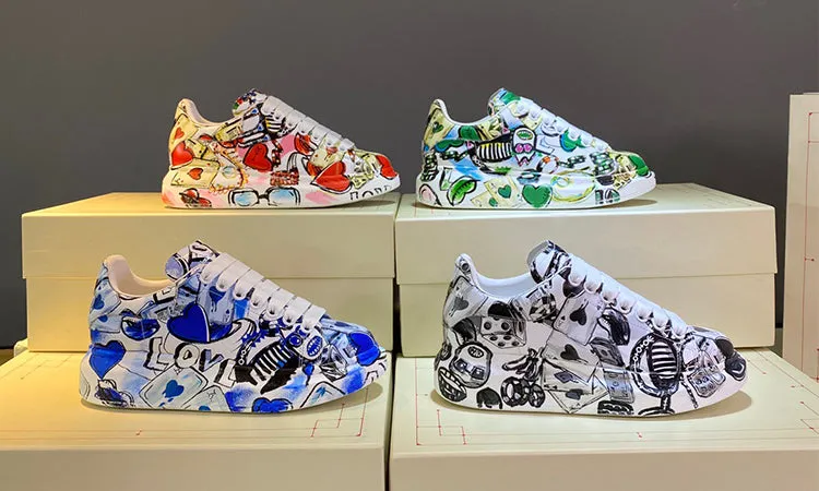 ALEXANDRO MOQUEN GRAFFITI STYLE PLATFORM SOLE UNISEX SNEAKER