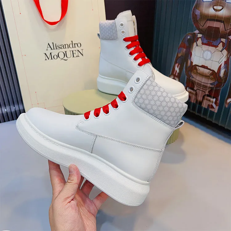 ALISANDRO MCQUEN HAND PAINTED BIG EYE GRAFFITI HIGH TOP CHUNK SOLE UNISEX SNEAKER