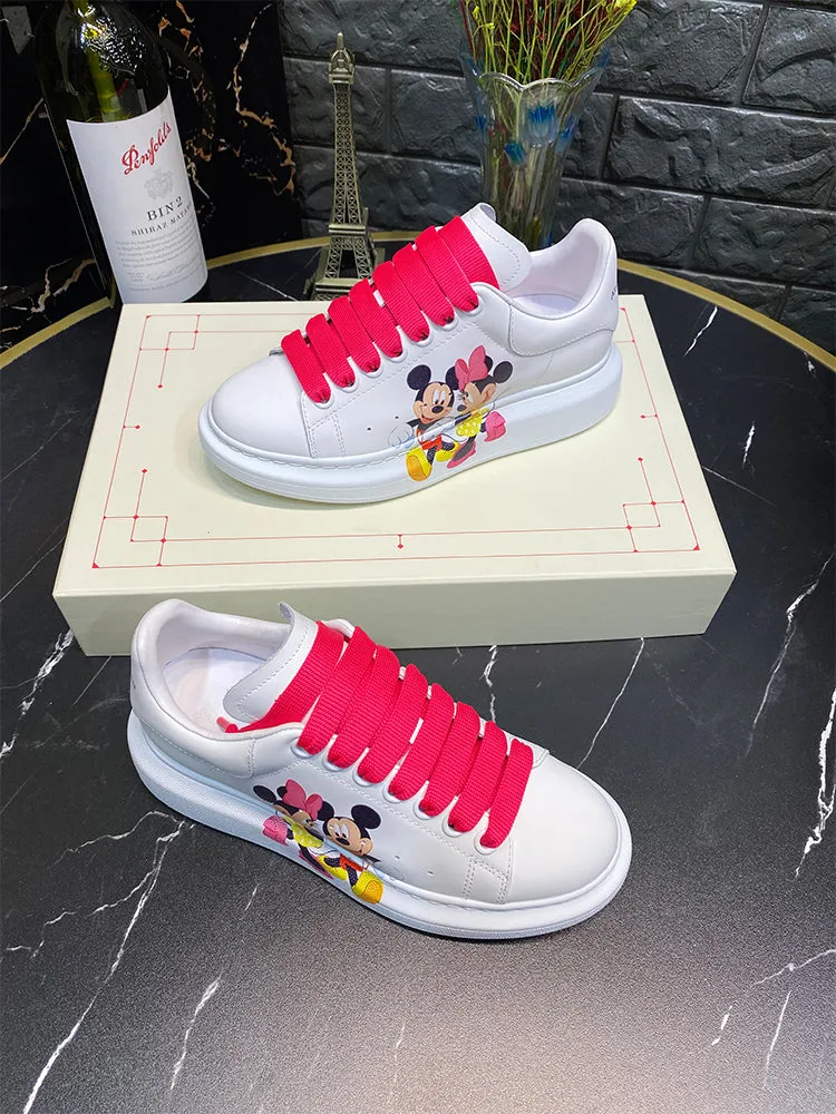 ALISANDRO MOQUEN GRAFFITI CARTOON CHUNKY SOLE LEATHER SNEAKER