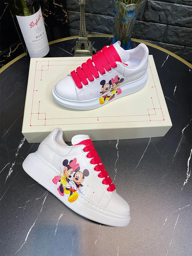 ALISANDRO MOQUEN GRAFFITI CARTOON CHUNKY SOLE LEATHER SNEAKER