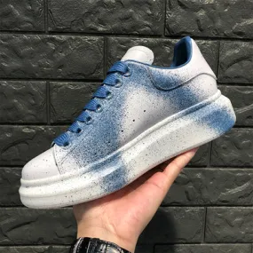 ALISANDRO MOQUEN NAILISI NAQILIS GRAFFITI STYLE LEATHER CHUNKY SOLE SNEAKER