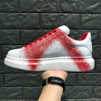 ALISANDRO MOQUEN NAILISI NAQILIS GRAFFITI STYLE LEATHER CHUNKY SOLE SNEAKER