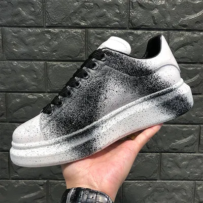 ALISANDRO MOQUEN NAILISI NAQILIS GRAFFITI STYLE LEATHER CHUNKY SOLE SNEAKER