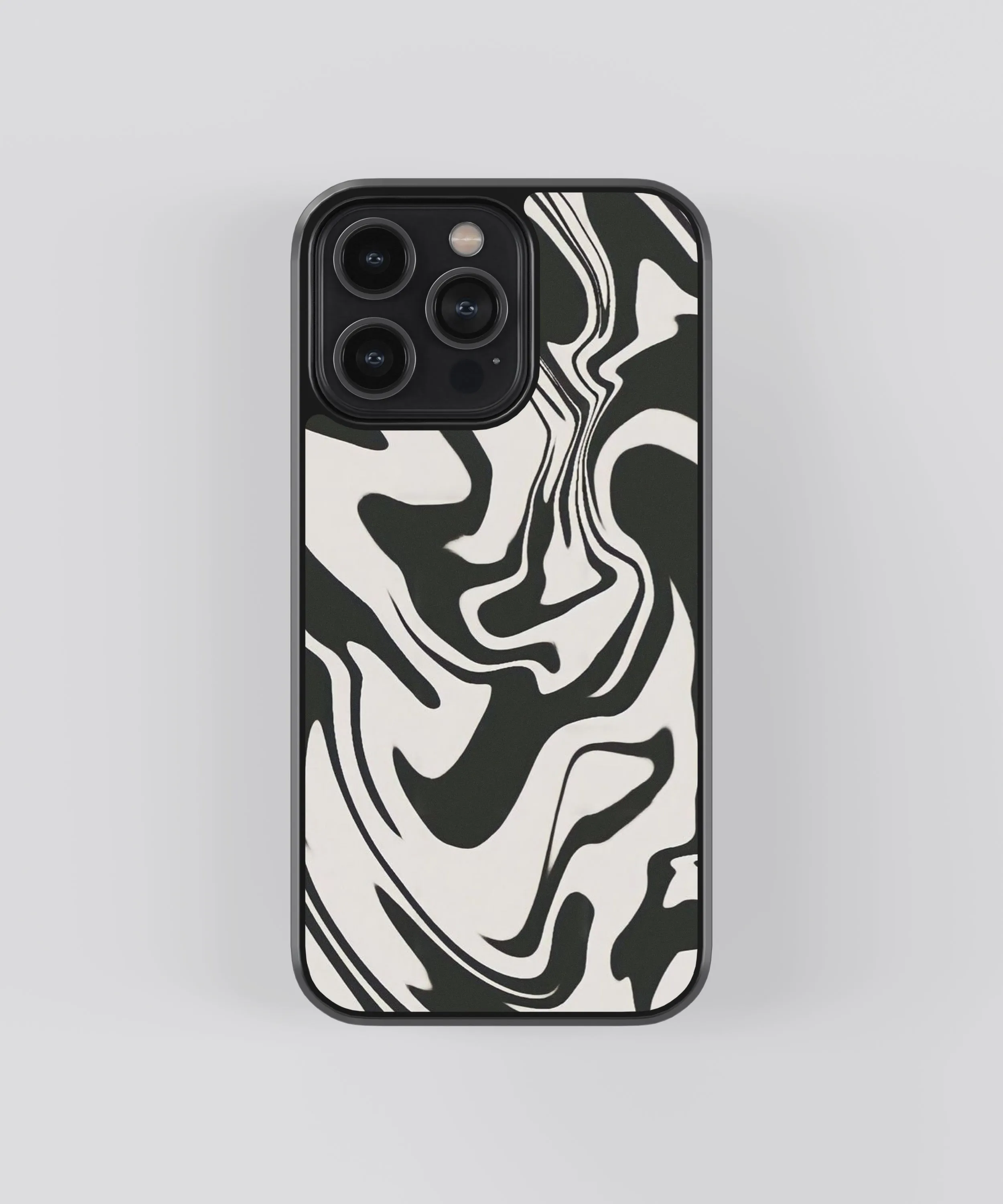 B&W Marble Abstract Glass Phone Case Cover