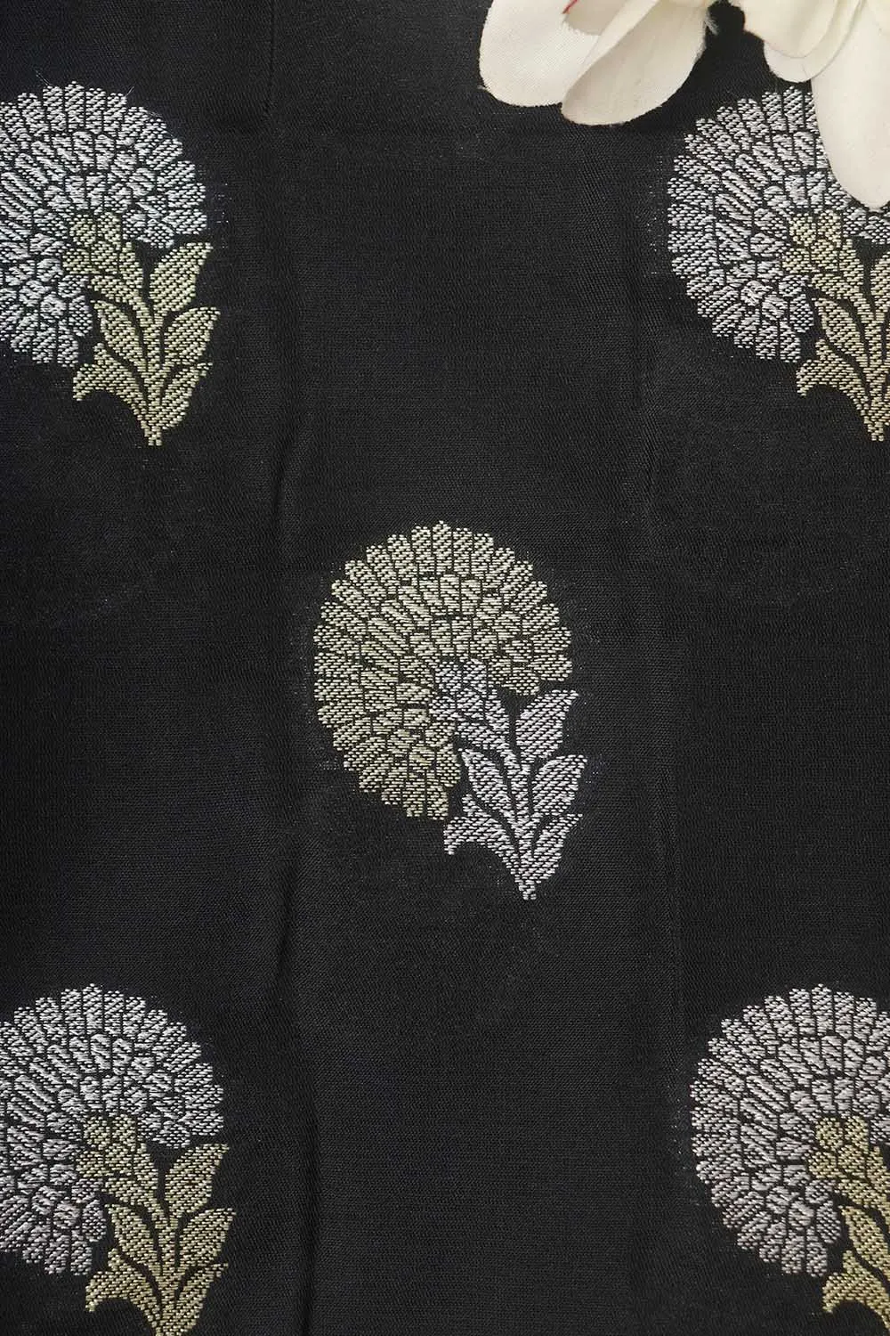 Black Banarasi Silk Sona Roopa Fabric ( 0.5 Mtr )
