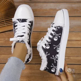 Bottomed Graffiti Canvas Shoes