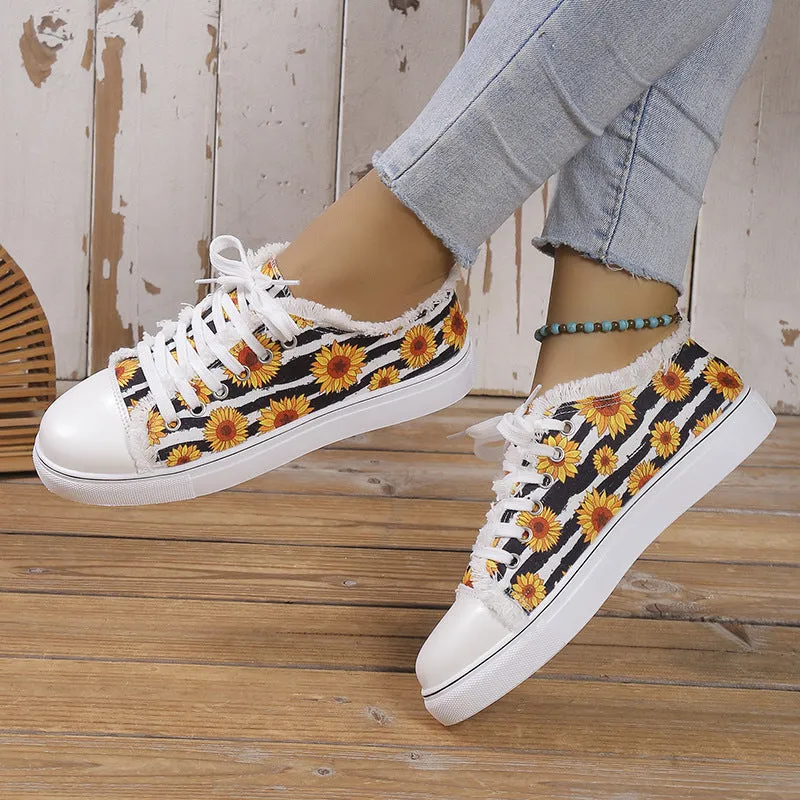 Bottomed Graffiti Canvas Shoes