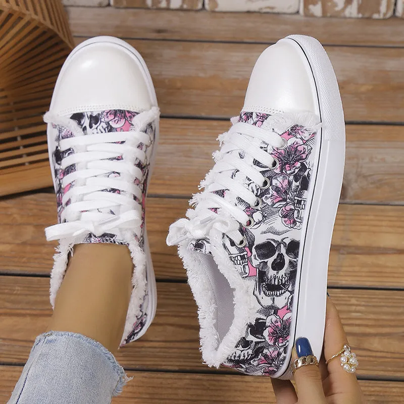 Bottomed Graffiti Canvas Shoes