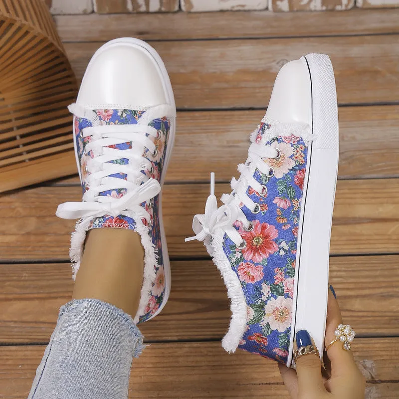 Bottomed Graffiti Canvas Shoes