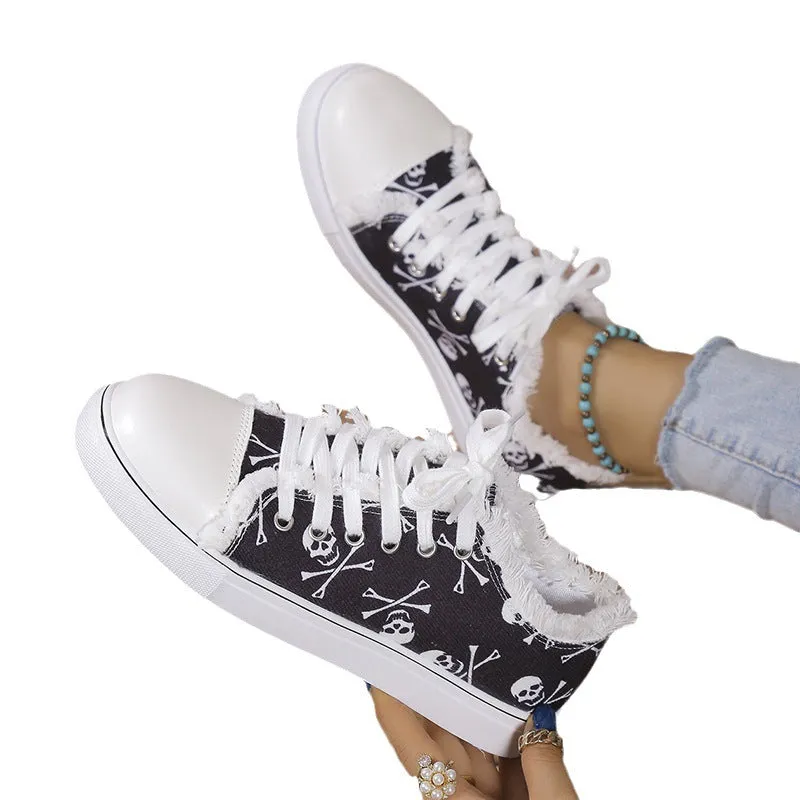 Bottomed Graffiti Canvas Shoes