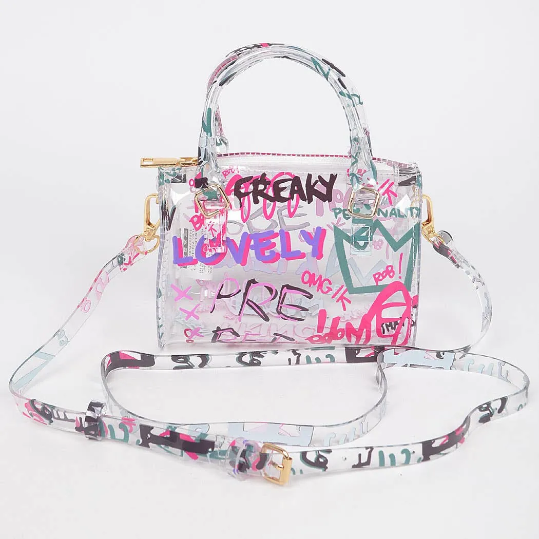 Clear Graffiti Boston Bag