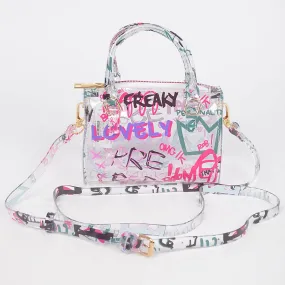 Clear Graffiti Boston Bag