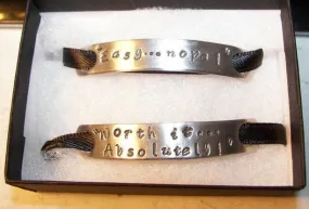Hand stamped shoe bar tags, personalized jewelry, Custom runner or  military boot bar, running shoe tag ,handstamped jewelry