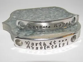 handstamped jewelry  shoe bars, shoe tags for runners, military boot tags , deployment gift for dad, handstamped jewelry