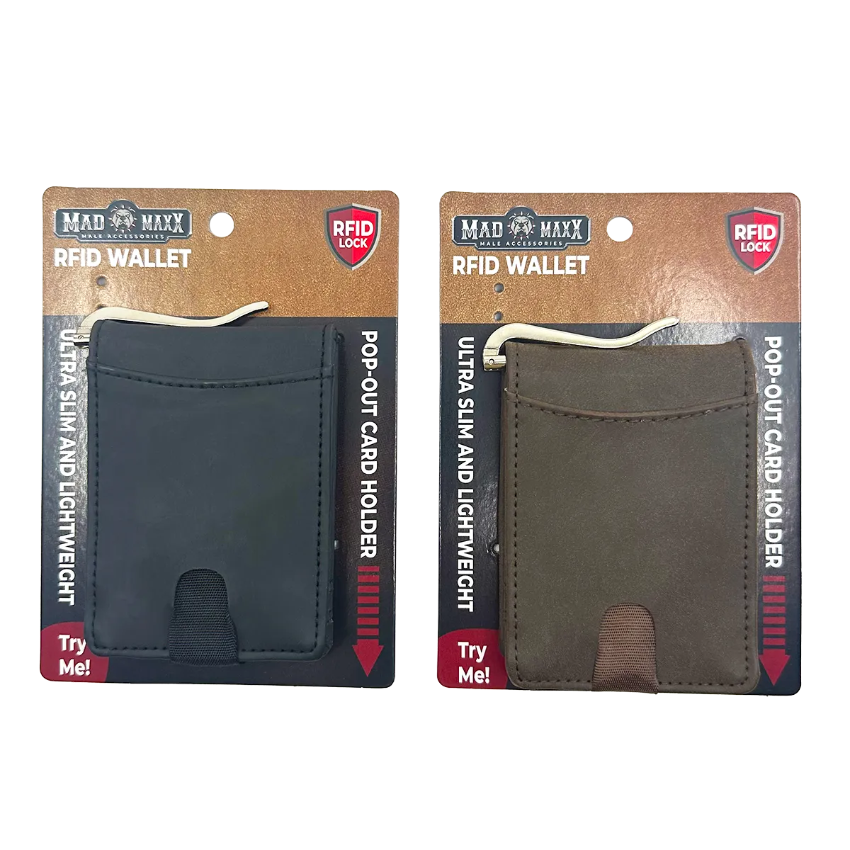Leather RFID Blocking Ultra Slim Wallet - 6 Pieces Per Retail Ready Display 24003