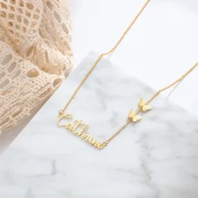 Personalize name necklace with butterflies