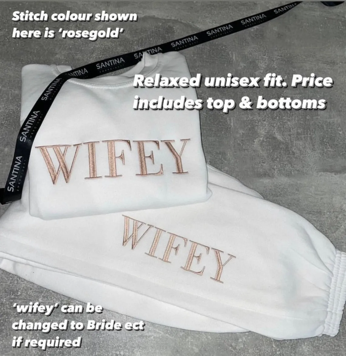 Personalized Bride and Wifey Wedding Tracksuits