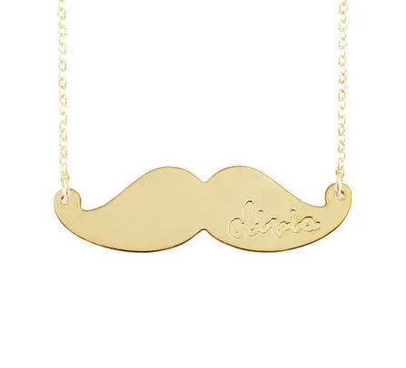 Personalized Mustache Necklace
