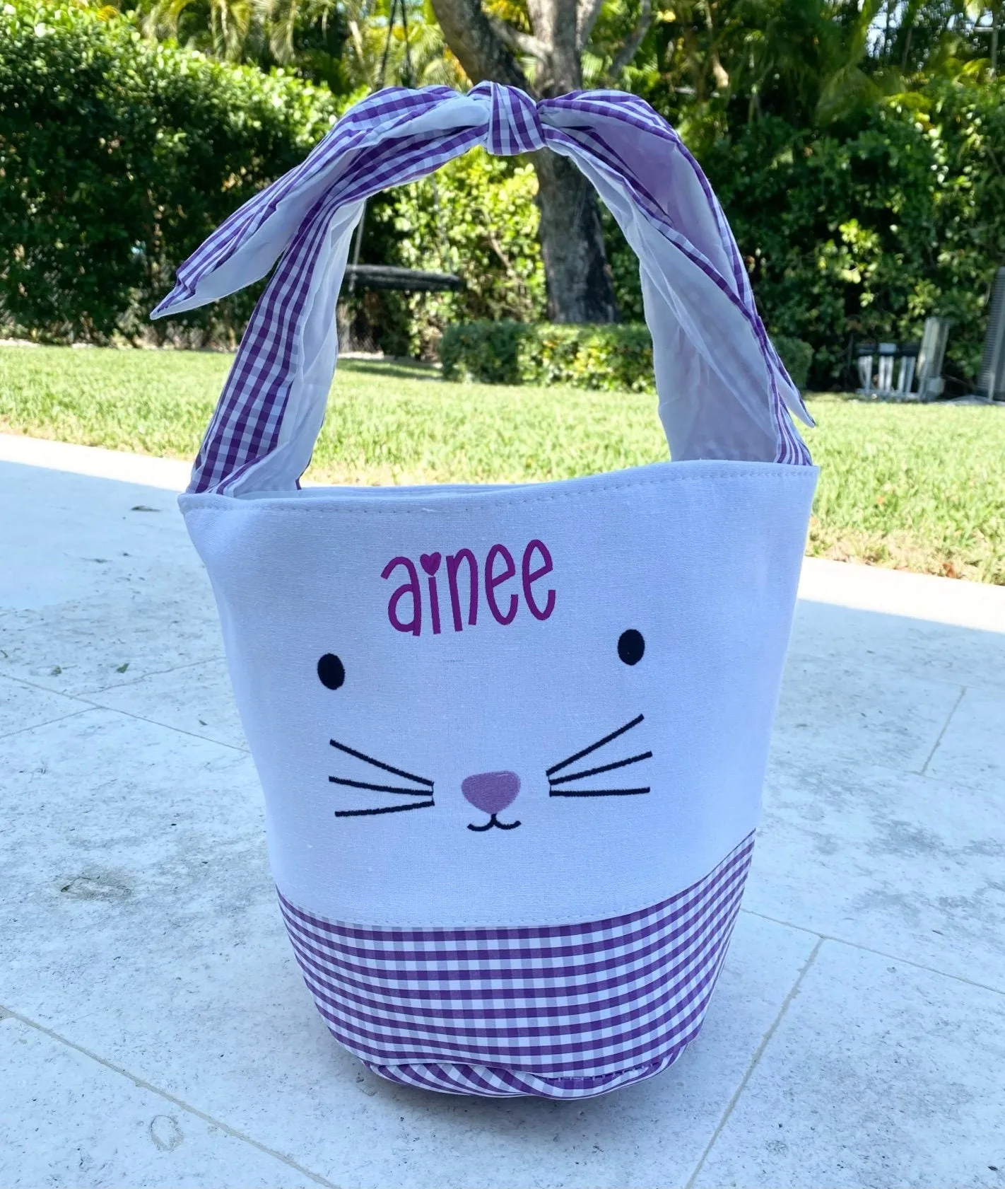 Personalized Tie Ears Easter Basket