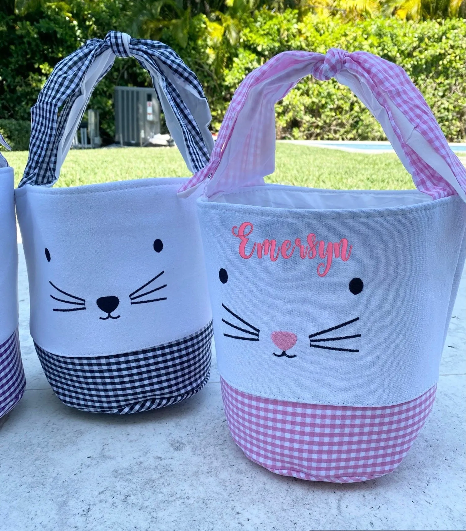 Personalized Tie Ears Easter Basket