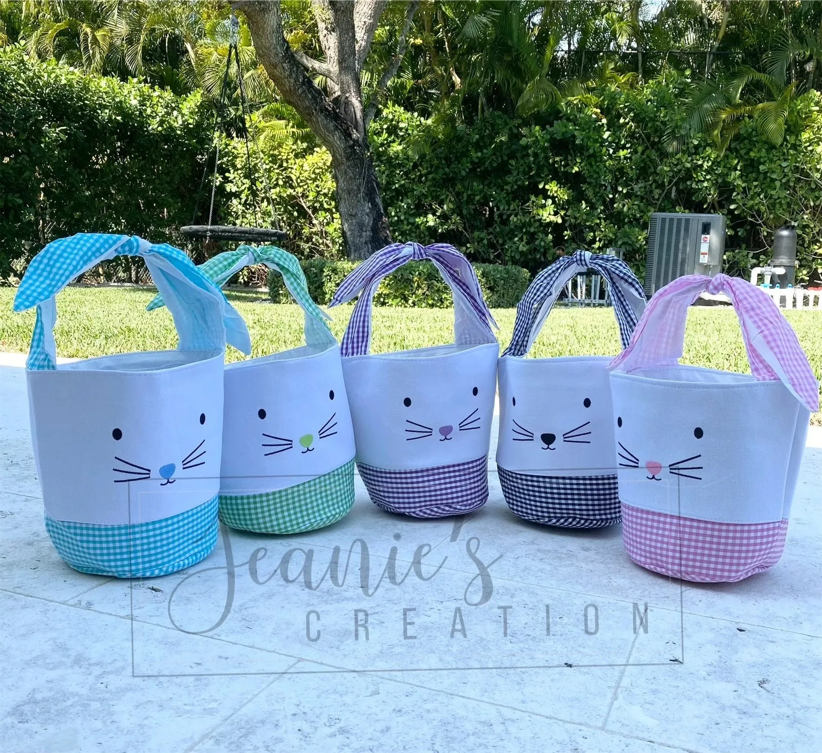 Personalized Tie Ears Easter Basket