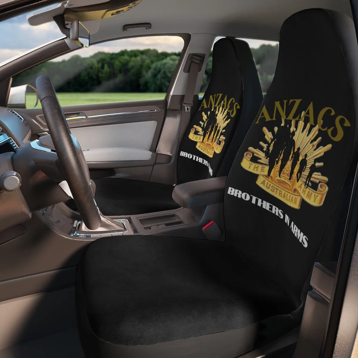 Polyester Car Seat Covers (ANZACS Black ) Military Styling