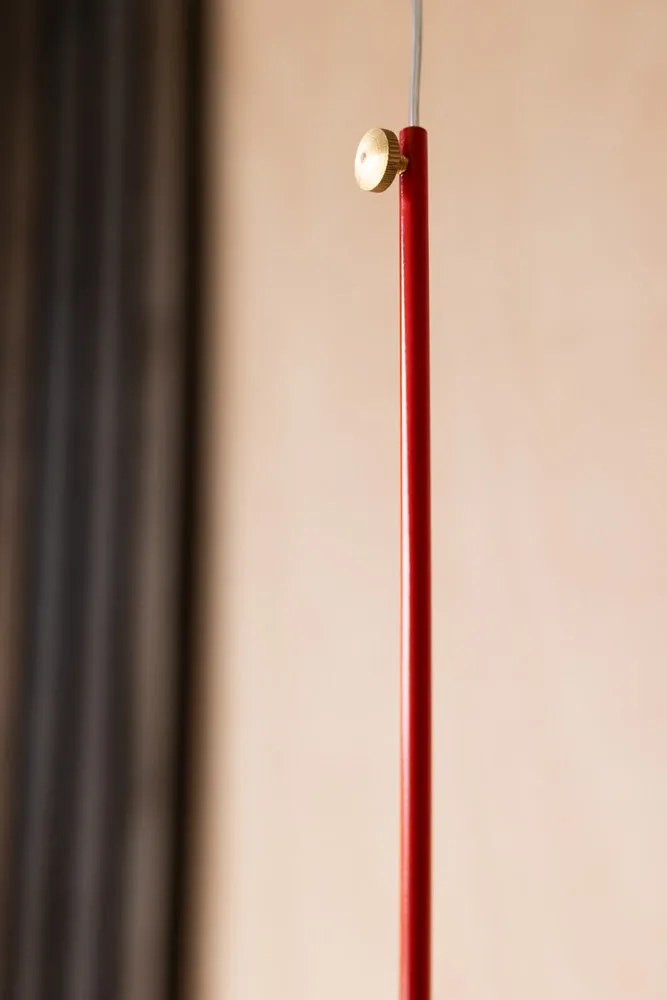 Red Glass Dome Metal Ceiling Light