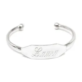 Sterling Silver Personalized Baby Cuff Bracelet
