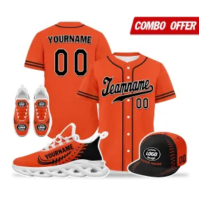 Unique Gift,Custom Orange Jersey MaxSoul Shoes and Hat Combo Offer Personalized ZH-bd0b00e0-b0